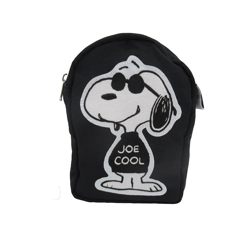 PEANUTS  モノトーン JOE COOL ダイカットポーチ/正面